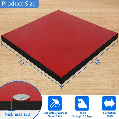 Two Layer Fabric Reinforced Neoprene Rubber Sheets Half Inch Thick Twelve Inch Wide Twelve Inch Long Heavy Duty Gasket Material