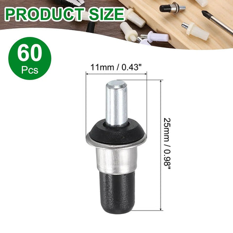 Top Shelf Spring Loaded Shutter Repair Pins 60 Piece Set Black Durable Steel Replacement Fasteners dimensions 25x11mm