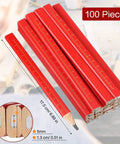 100 Pack Octagonal Carpenter Pencils Grab And Go Bulk Pack For Woodworking And Construction with measuring scale visible