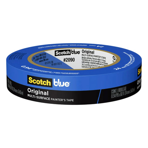 Blue Multi Surface Painter's Tape 0.94 Inch Wide 60 Yards Per Roll 24 Rolls Easy Remove Damage Free Masking For DIY Indoor And Outdoor Projects Keeps Sharp Lines And Surfaces Protected Up To 14 Days