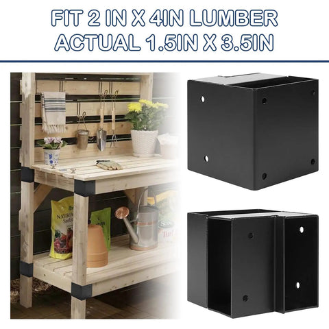 8 Piece 2x4 Workbench Bracket Kit For DIY Workbench Shelving And Tables With 3 Way Corner Brackets And Screws Sturdy Carbon Steel Construction Built To Support Heavy Duty Garage Or Shop Setups