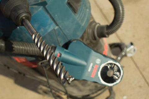 Close-up of SpeedXtreme SDS Max Rotary Hammer Drill Bit 1 in diameter with 100% carbide head and four cutter design for concrete.