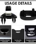 Audi Sun Visor Clip Replacement For Q5 And More ABS Interior Clip Holder Hook Easy Install, shown with usage steps and details.