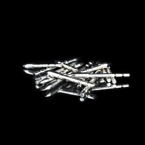 Archery Field Points Set 24 Pcs 60 80 100 120 Grain Insert Tips For 4.2mm Shafts on black background