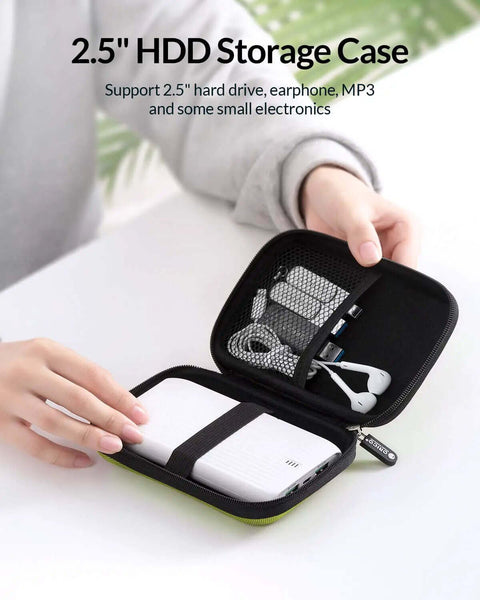 Keep Your Gear Tight With This Tough 2.5 Inch Hard Drive Case Designed For External SSD Storage And Portable Electronic Organizer featuring a 2.5 inch capacity and cables.