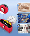 High Precision Silk Screen Printing Tension Meter And Force Tester For Silk Print Projects Pro Grade Build With Quick Readouts In Newtons From 7 To 36N And Shock Absorber To Minimize Vibration And Deliver Real World Accurate Tension Measurement, red metal gauge on screen mesh