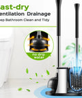 Heavy Duty Toilet Plunger And Brush Set Straight Up Built To Crush Stubborn Clogs With Zero Sweat Featuring Stainless Steel Handle and Brush Set in bathroom.