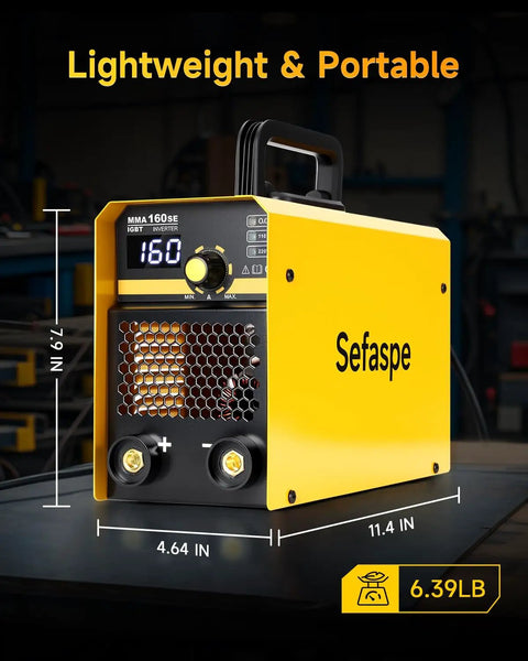 Dual Voltage Stick Welder With Digital Display And IGBT Inverter, 160A Arc Lift TIG Welding, Synergic Control, Portable MMA