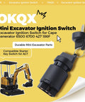 Image of Ignition Switch for Cape Generator 6500 6700 427 186F and AGT Mini Excavator Starter Switch with durable black housing.
