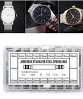 Watch Band Spring Bars Repair Kit 1440 Pcs, Pro Grade Strap Link Pins Tool Set with organized box and watch images