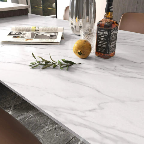 Marble Peel And Stick Countertop Contact Paper Waterproof Vinyl Backsplash on dining table with items placed on it