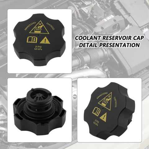 Radiator Cap Replacement For Chrysler Dodge Jeep Ram OEM 53479332AA Coolant Reservoir Cap Detail View