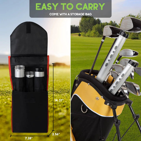 Aluminum Alloy Golf Ball Retriever 3 Piece Kit With 41.3 Inch Reach Storage Bag Holds 25 Balls Rust Resistant Shagger Grabber
