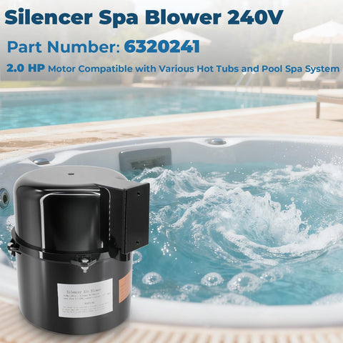 2 HP 240V Spa Blower Replacement For Air Supply Quiet Shock Absorbing Easy Installation For Pool Hot Tub And Spa Plumbing