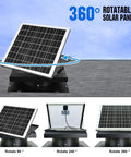Solar Powered Attic Fan Boasts A Tough As Nails Metal Shell And Whopping 3000 Square Foot Coverage For Instant Heat Dumping with 360° rotatable solar panel.