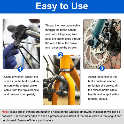 Universal All In One Bicycle Brake And Shifter Cable Housing Kit demonstration of brake cable installation process