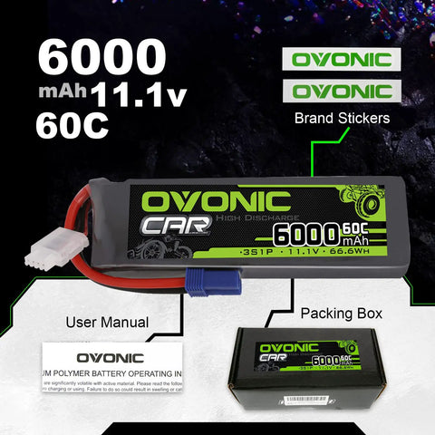 3S 6000mAh 11.1V LiPo Battery With EC5 Connector For RC Helicopter Plane Quad Copter Boat Car Truck 60C Discharge Soft Case
