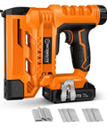 Cordless 18 Gauge Brad Nailer And Staple Gun Kit For Woodworking And DIY Projects, Battery Powered Nail Gun With 1000 Nails And 1000 Staples