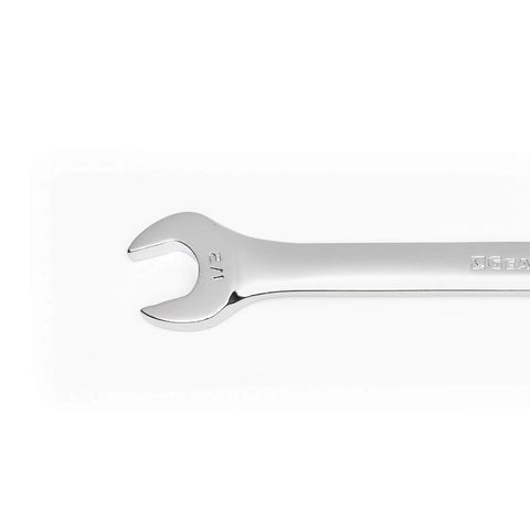 Close-up of 15 Piece Long Pattern SAE 12 Point Combination Wrench Set With Off Corner Box End For Better Grip And Less Fastener Rounding Long Reach