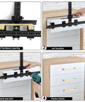 Diy Friendly Adjustable Cabinet Hardware Jig Template for Drawer Handles and Knobs Installation in use on cabinet panel