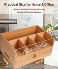 Slick Two Tier Coffee Bar Organizer With Clear Acrylic Window Top And Built In Drawer, Compact Countertop Storage Box for coffee pods and mugs
