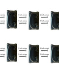 Backplate Drawer Pulls Set of 10 Black Metal Cabinet Handles 3 Inch Center, with included screws, shown in a top view layout