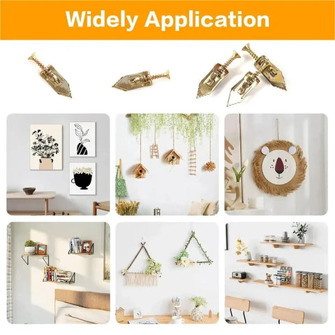 400 Pieces Drywall Anchors Kit For Sheetrock Gypsum Board And Hollow Walls No Drill Needed Easy Install For Wall Mounts Cabinets Shelves Brackets And Picture Hanging In Home DIY Projects, brass anchors for wall decor and shelves