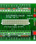 24-20 Pin ATX DC Power Supply Breakout Board Module With Standby And Power LEDs, Latching Power Button, High Quality 24 Amp Terminal Blocks, Supports 20, 20 Plus 4, And 24 Pin Header Configurations