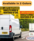 Two Pack Reflective Vehicle Speed Monitored by GPS Safety Stickers 10x3.5 Inches for Cars Trucks Vans and Fleets