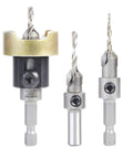 Carbide Tipped Countersink Drill Bit With Ball Bearing Set AMS 621 3 Piece for precise countersinking in wood, plastic, metal