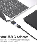 Dope External CD DVD Drive for Laptop USB 3.0 CD ROM DVD RW Burner Plug and Play No Driver Needed Portable Optical Drive for Mac and Windows with USB C and USB A Cable USB-C adapter shown