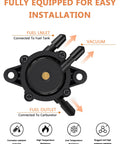 Diagram showing Plug And Play Vacuum Fuel Pump With Filter And Oil Hose for Kohler Briggs and Stratton Mikuni Engines installation
