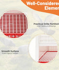 Image of red and white grille partition and smooth surface in Racing Pigeon Carrier Box Folding Pigeon Training Cage 23.62 Inch Ventilated Plastic Carrier