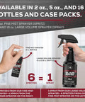 Industrial Strength Odor Eliminator And Freshener For Home Car And Smoke Odors Long Lasting Room Spray bottles in 2 oz, 5 oz, and 16 oz sizes.