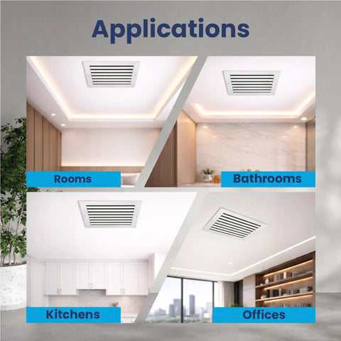 24x24 Inch Air Return Vent Cover Decorative Aluminum Grille for Ceiling in rooms, bathrooms, kitchens, and offices