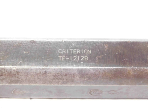 Close-up of TF-1212B tip on Beefy 1.5 Inch Shank Indexable Boring Bar With TF-1212B Tip For TP-32 Inserts, showing steel texture.