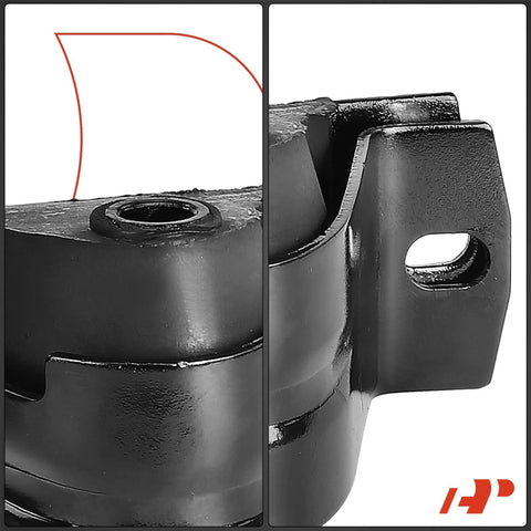 Close-up of Two Piece Front Engine Motor Mount Set For Jeep Wrangler 1991-1995, Cherokee 1987-2001, showing bolt hole detail.