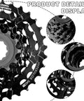Close-up of 7 Speed Bike Cassette CS HG200 12 32T Sprocket with chrome steel build and anti chain drop design for smooth shifting
