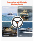 14 Ft Outboard Steering Kit With 13.5 Inch Wheel Beefy Marine Steering Cable Rotary Steering System image with boat compatibility