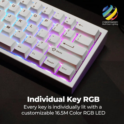 Compact 60 Percent White Mechanical Keyboard With Snappy Gateron Red Switches And Hot Swap Slots Offers Dope RGB Glow and Thinly Dampening Foam Inside a Legit Anodized Aluminum Build.
