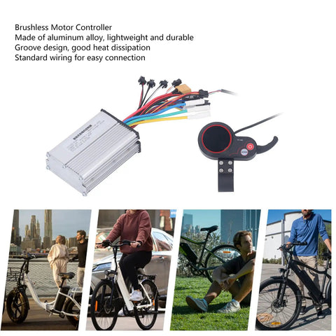DC48V Brushless Motor Controller for Electric Bikes and Scooters, 350W 20A Intelligent Speed Controller with Aluminum Alloy Case