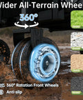 Wider all-terrain wheels of Extra Long Collapsible Utility Wagon Cart With All Terrain Wheels Heavy Duty 480 Lb Haul Capacity