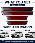 Ford Edge 2021 2024 sport door sill guards 4 piece glossy peel and stick trim for sedan SUV pickup in red