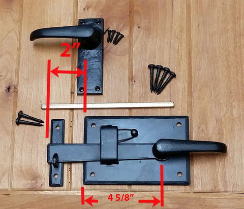 Heavy Duty Gate Latch With Lever For Gates And Doors, Black Left Hand, Dual Side Operation, Fits Gates Up To 6 Inches Thick