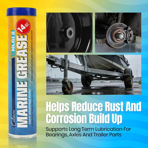Beefy Marine Wheel Bearing Grease Tube 2 Pack 14 Oz Waterproof High Temperature NLGI 2 Lubricant For Boat Trailers Bearings