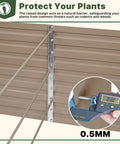 Close-up of galvanized raised garden bed kit showing metal thickness measurement at 0.5mm with protective design features.
