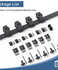 88 Inch Bifold Sliding Barn Door Hardware Track Kit For Four Closet Doors With Top Mount Rollers Smooth Quiet Operation