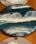 18 Inch Lazy Susan Rotating Table Organizer With Coastal Beach Decor For Kitchen Countertop And Dining Table 360 Degree Spin