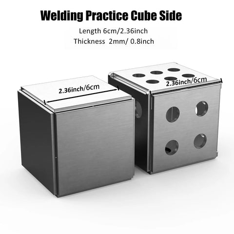 Welding Practice Kit For Beginners Two Piece Cube And Dice Coupons For MIG TIG Arc Training Durable Steel Coupons Side Length Two Point Three Six Inch