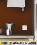 Heavy Duty 2 Gang White Decorator Light Switch And Outlet Wall Plate Cover Built From Slam Proof Polycarbonate Thermoplastic in kitchen setting.
